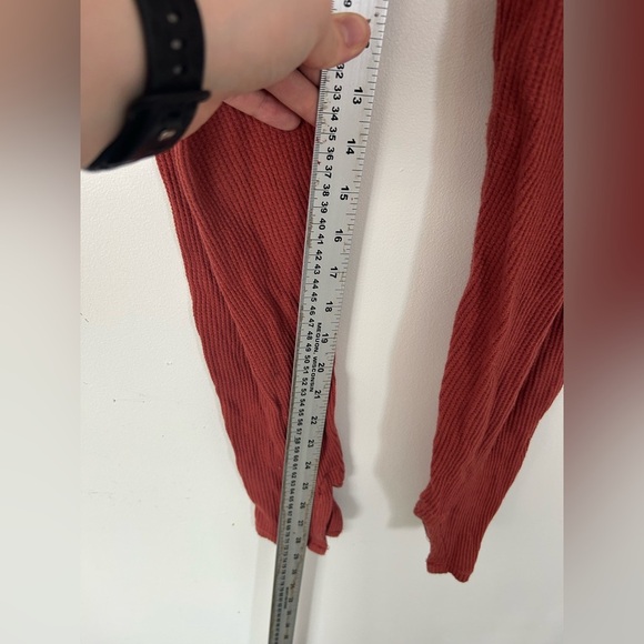 Free People Small Waffle Straight Leg Legging Burnt Orange - Picture 4 of 7